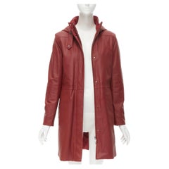 LORO PIANA Reversible Terracotta red lambskin leather nylon parka coat IT40 S LORO PIANA Reversible Terracotta red lambskin leather nylon parka coat IT40 S