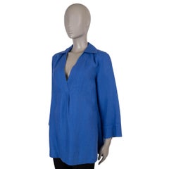 Loro Piana königsblaues Leinen 2023 SERENA TUNIC Hemd 44 L