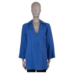 Loro Piana königsblaues Leinen 2023 SERENA TUNIC Hemd 44 L