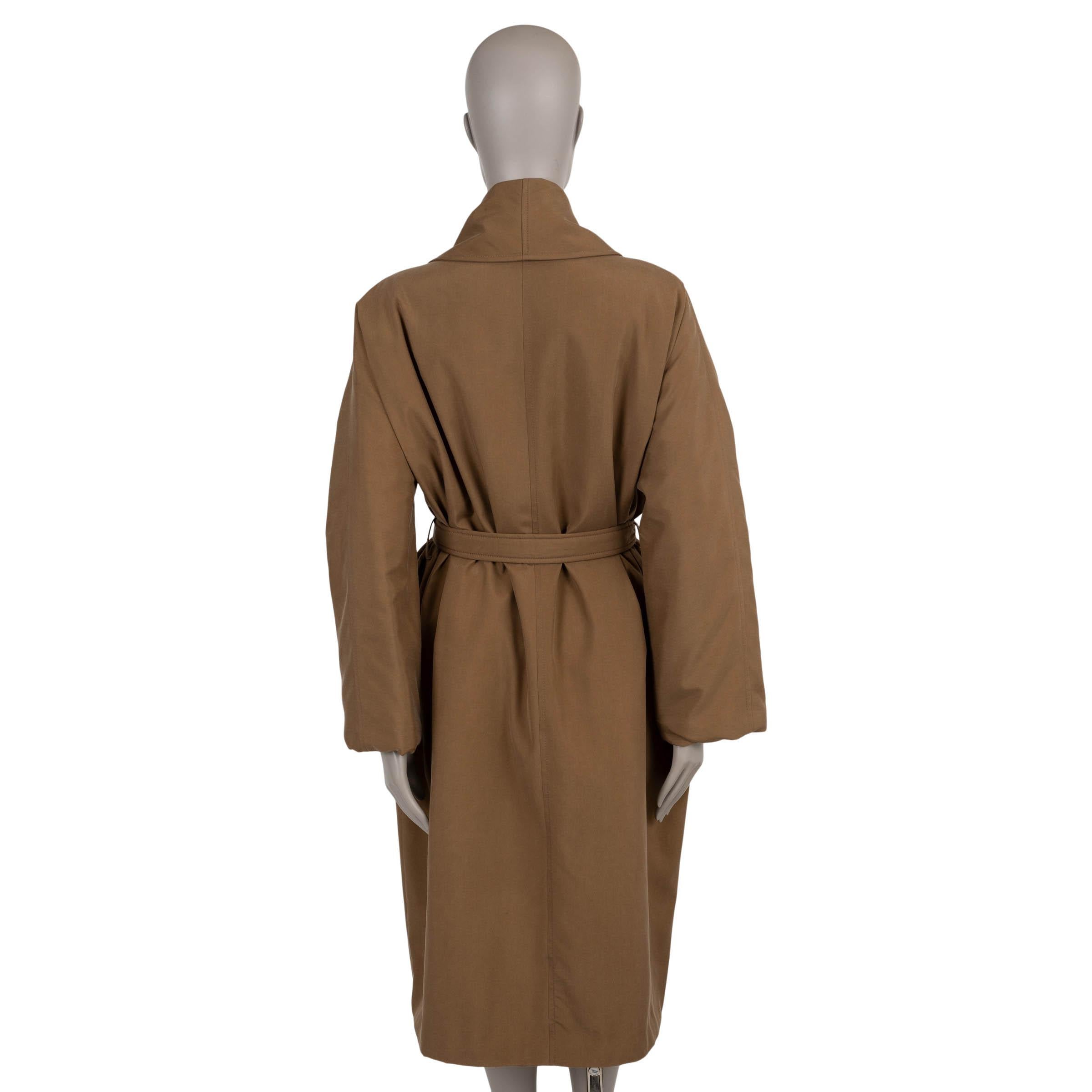 LORO PIANA Sage brown silk 2024 WIGHT OVERSIZED Coat Jacket S (Braun) im Angebot