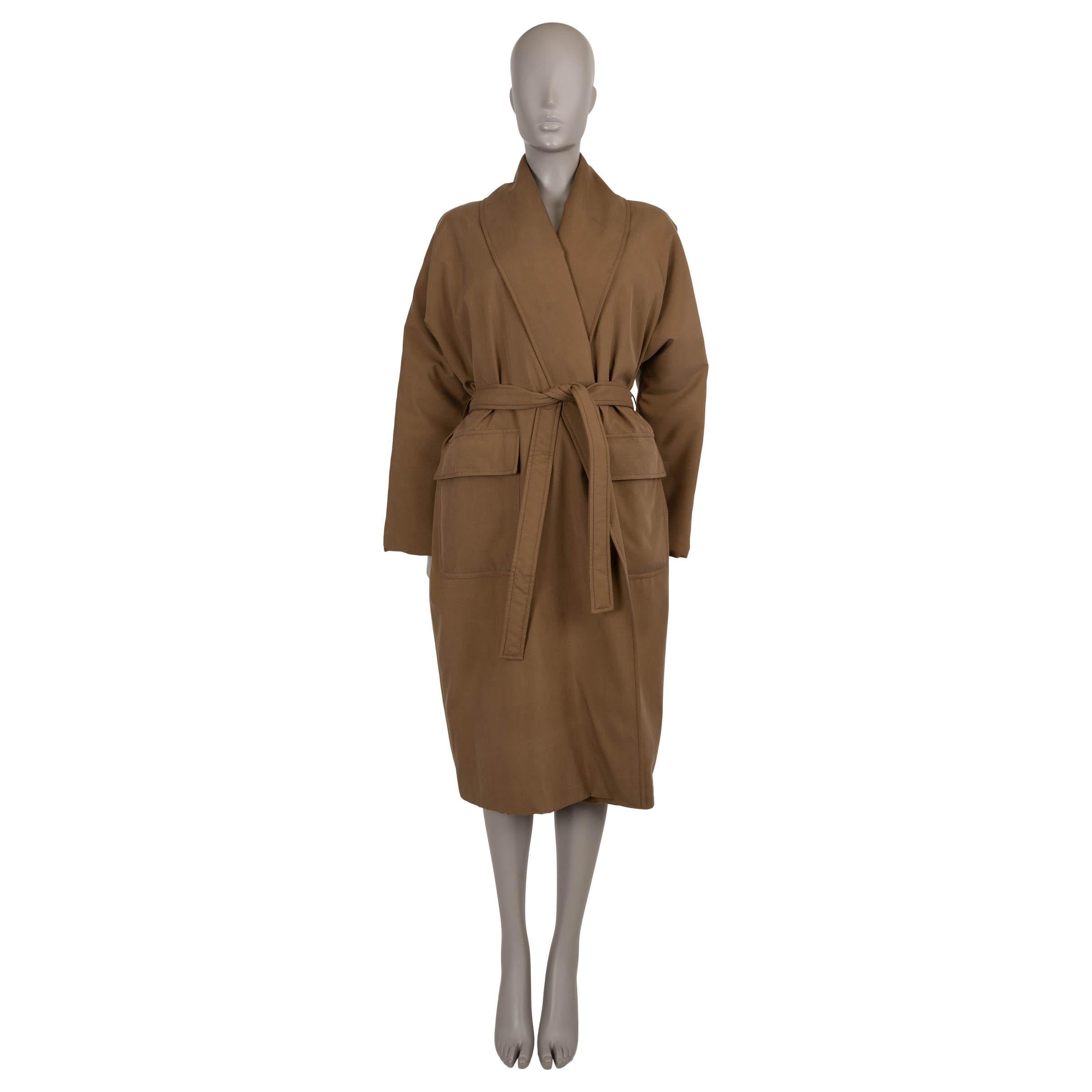 LORO PIANA Sage brown silk 2024 WIGHT OVERSIZED Coat Jacket S im Zustand „Gut“ im Angebot in Zürich, CH