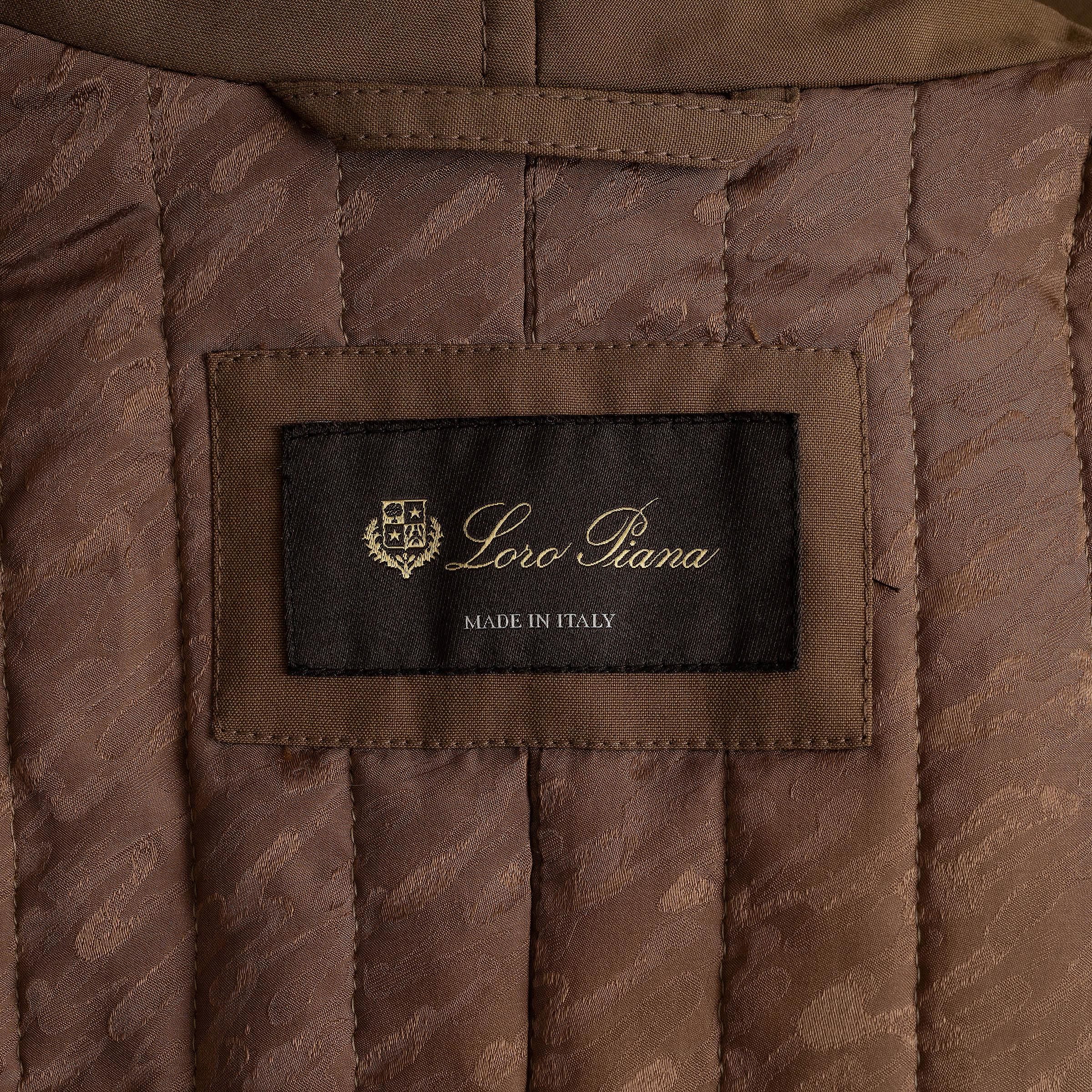 LORO PIANA Sage brown silk 2024 WIGHT OVERSIZED Coat Jacket S im Angebot 3
