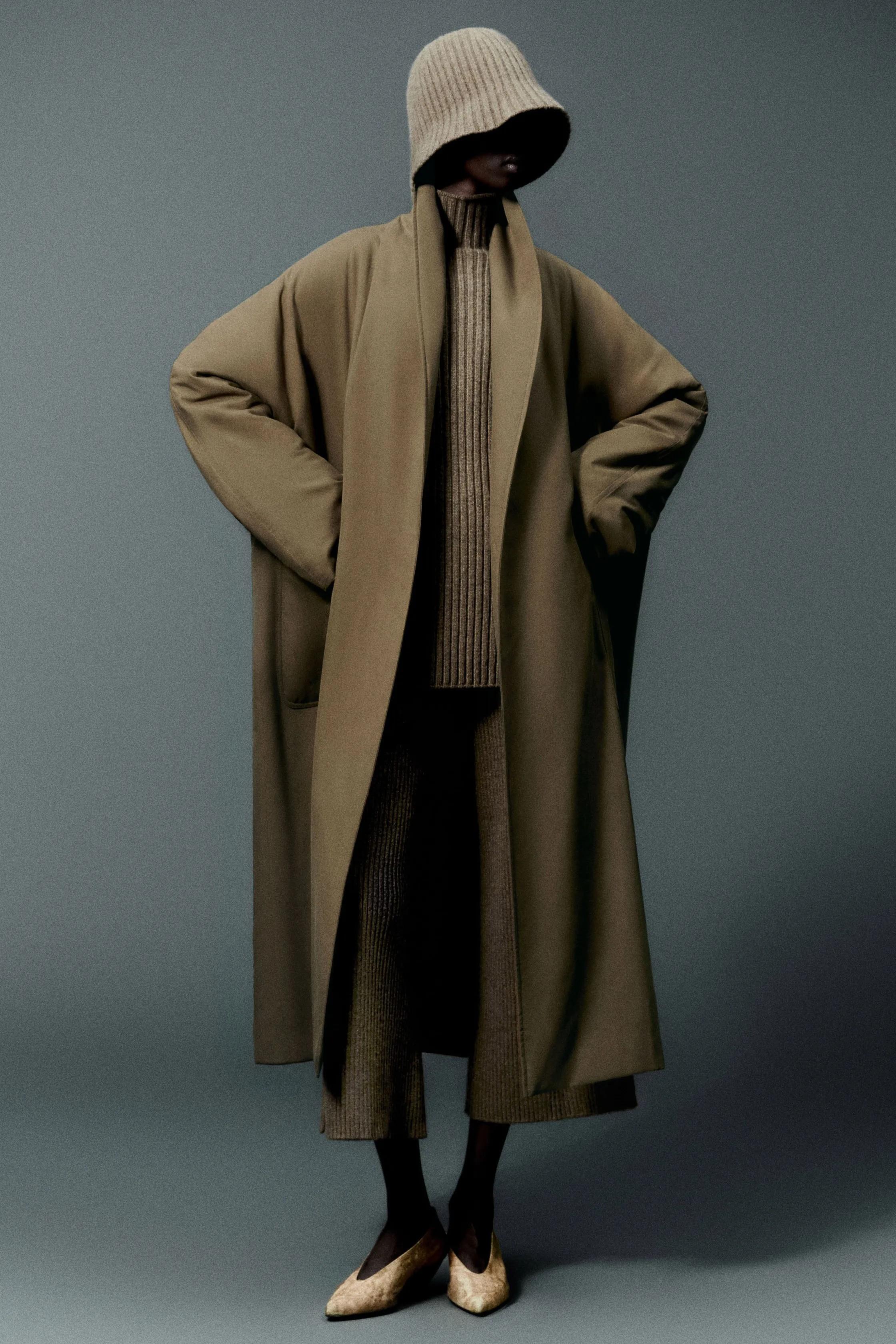 LORO PIANA Sage brown silk 2024 WIGHT OVERSIZED Coat Jacket S im Angebot 4
