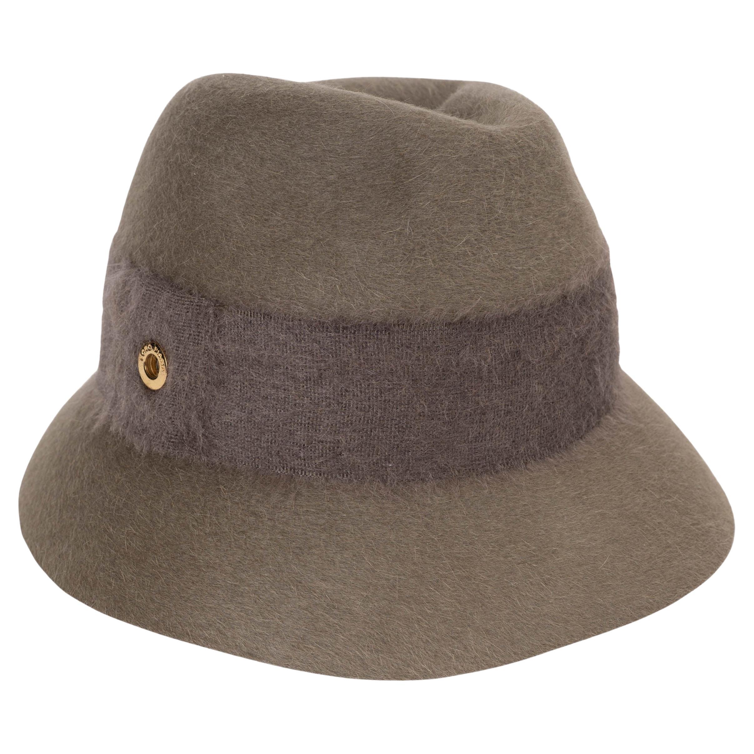 LORO PIANA sage green Cashfelt INGRID FEDORA Hat M