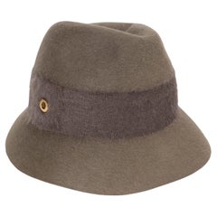 LORO PIANA sage green Cashfelt INGRID FEDORA Hat M