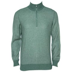 Loro Piana Sage Green Cashmere Turtleneck Sweater L