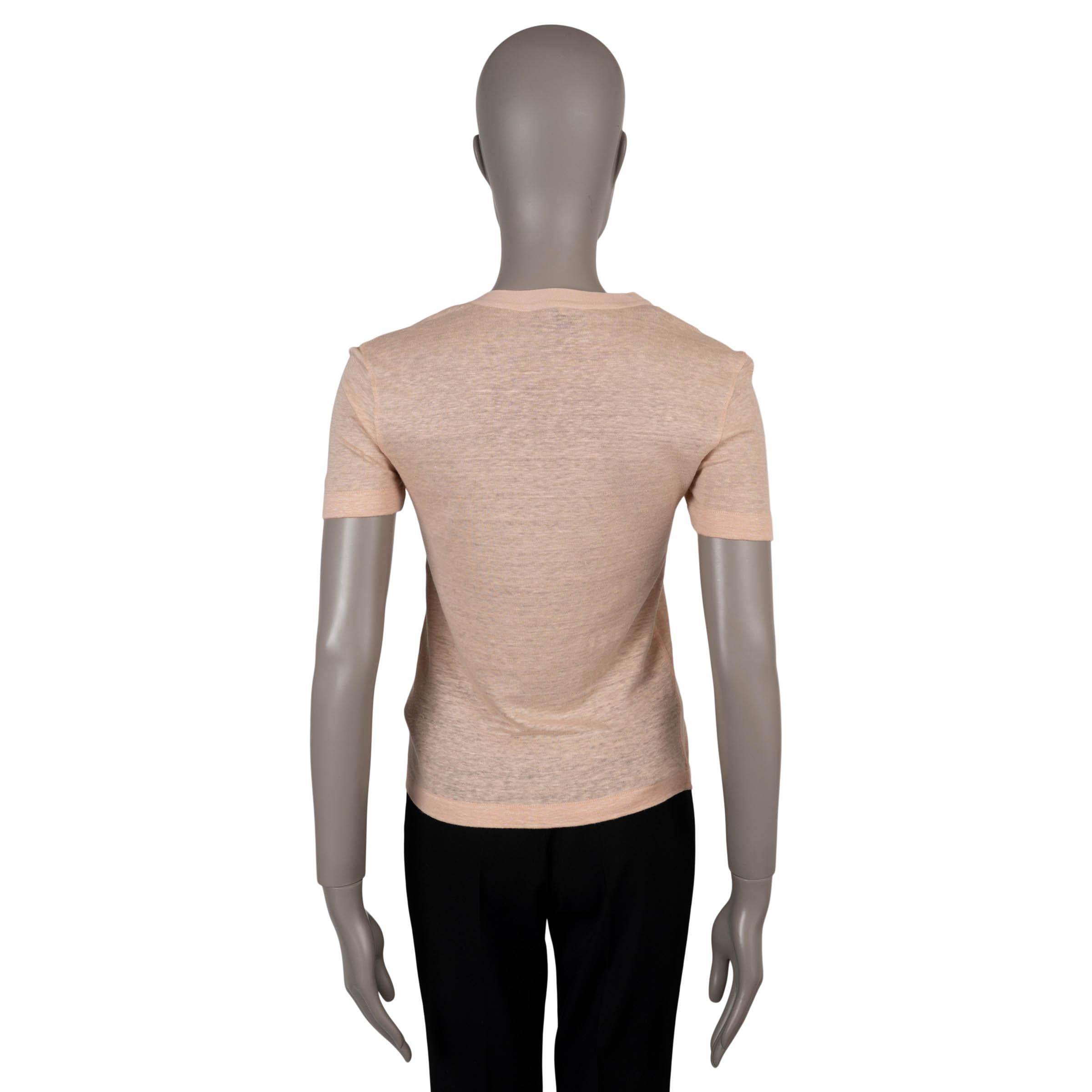 Arancia LORO Piana rosa salmone in lino GARGANO Camicia 38 XS in vendita