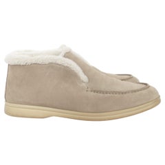 Stivaletti Loro Piana Sabbia Open Walk Foderati di Pelliccia