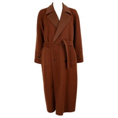 LORO PIANA Sanguina marrón cachemira 2025 FOSTER CINTURADO Abrigo Chaqueta 40 S