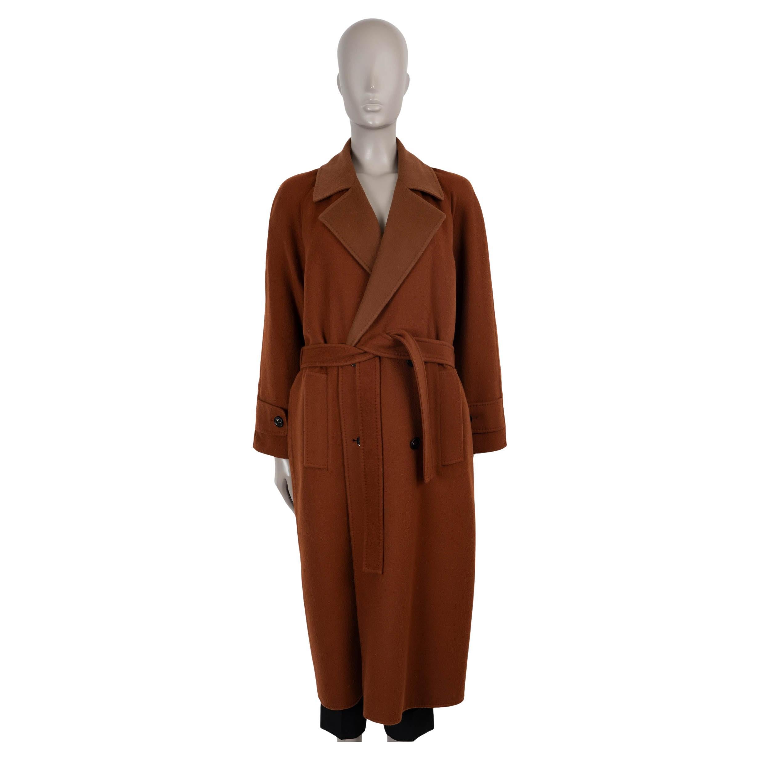 LORO PIANA Sanguine brown cashmere 2025 FOSTER BELTED Coat Jacket 40 S