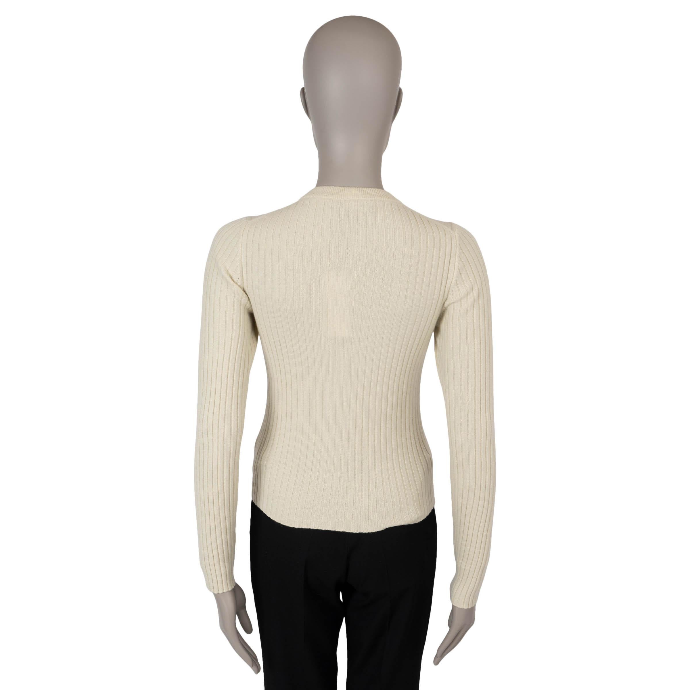 Beige LORO PIANA Cardigan beige cachemire à beurre de Shea Butter 2024 LAGO SIRIO 40 S en vente