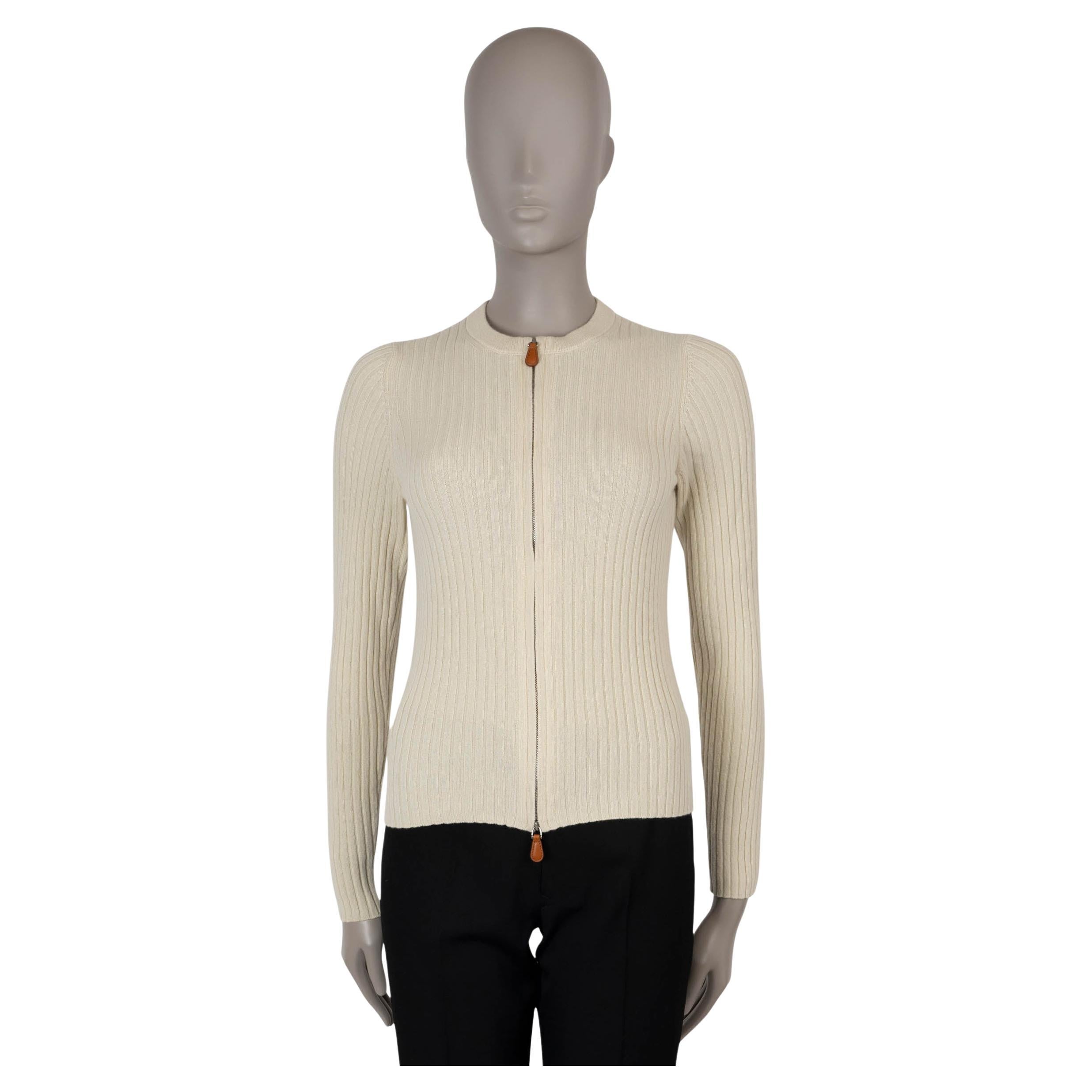 LORO PIANA Shea Butter beige Kaschmir 2024 LAGO SIRIO Strickjacke Pullover 40 S