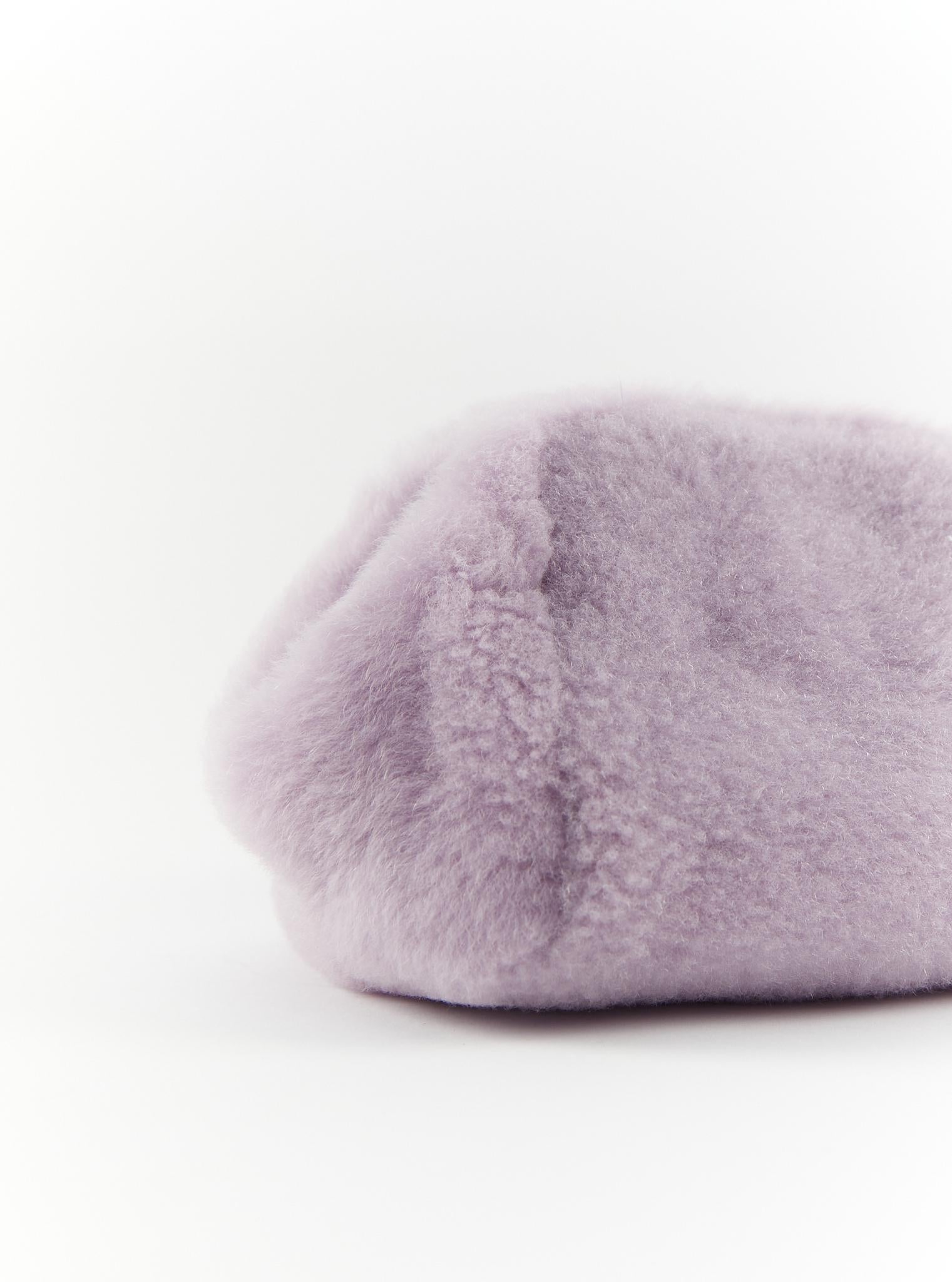 LORO PIANA SHEARLING CLUTCH Lilac In New Condition For Sale In London, GB
