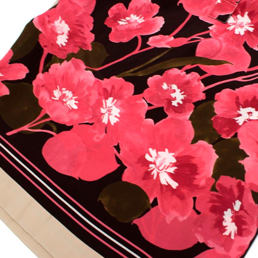 Loro Piana Silk Floral Print Belted Shirt Dress - Size US 8 2