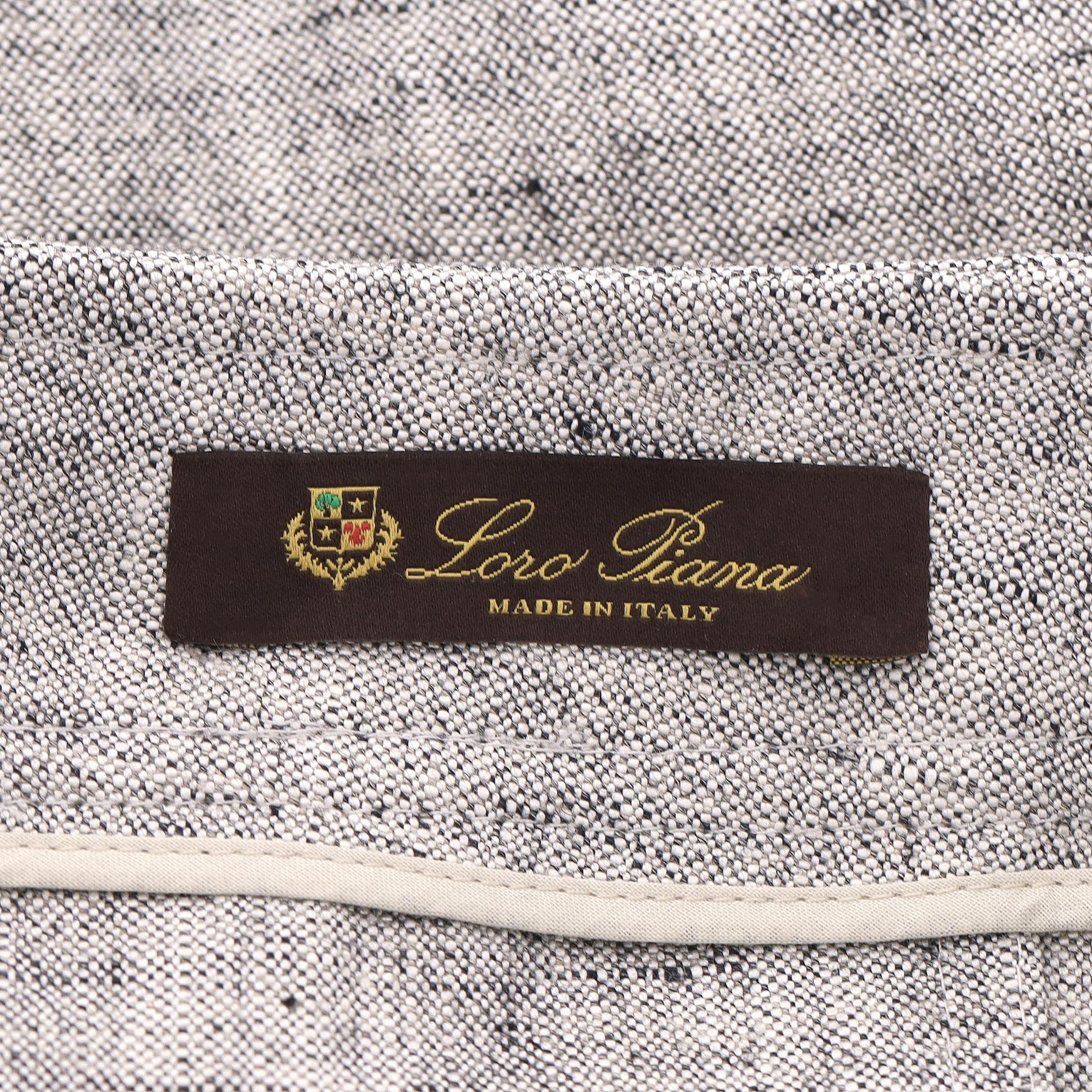 Loro Piana Pantalon à jambes larges en soie et lin mélangés en vente 1