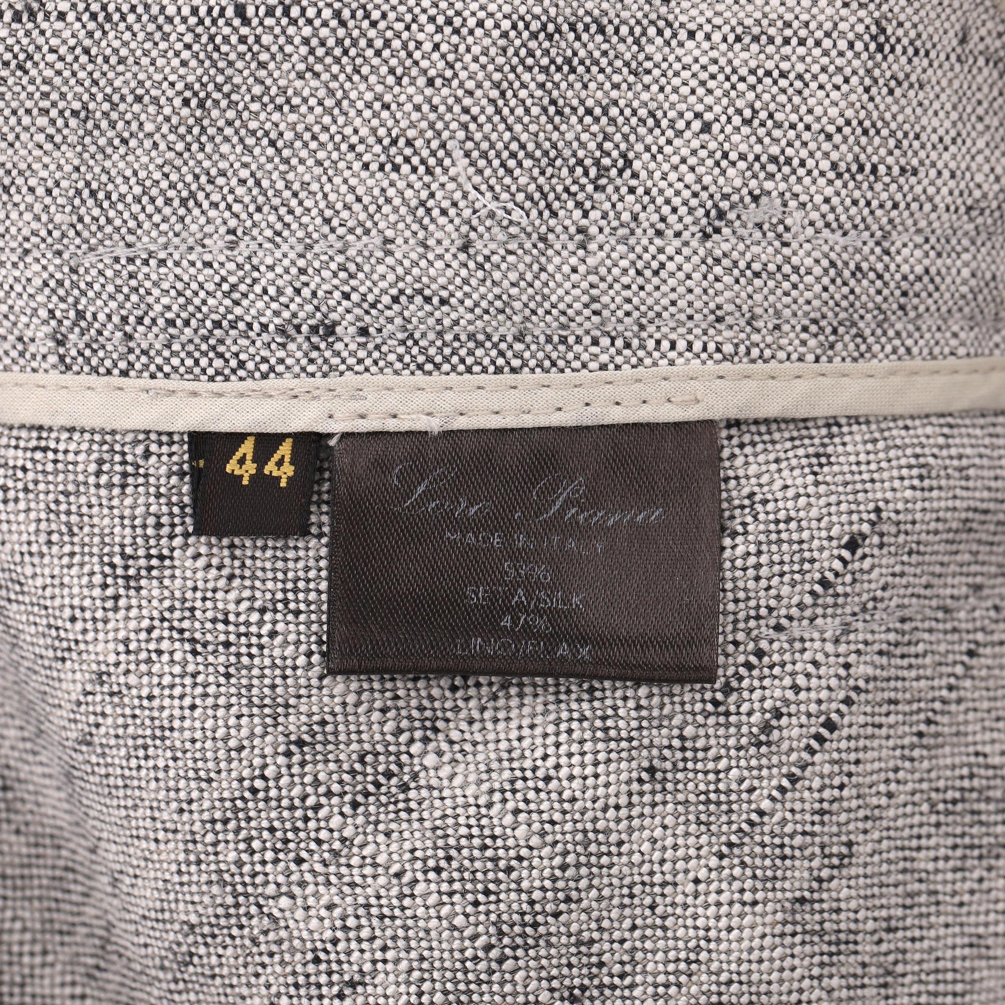 Loro Piana Pantalon à jambes larges en soie et lin mélangés en vente 2