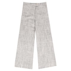 Loro Piana Pantalon à jambes larges en soie et lin mélangés