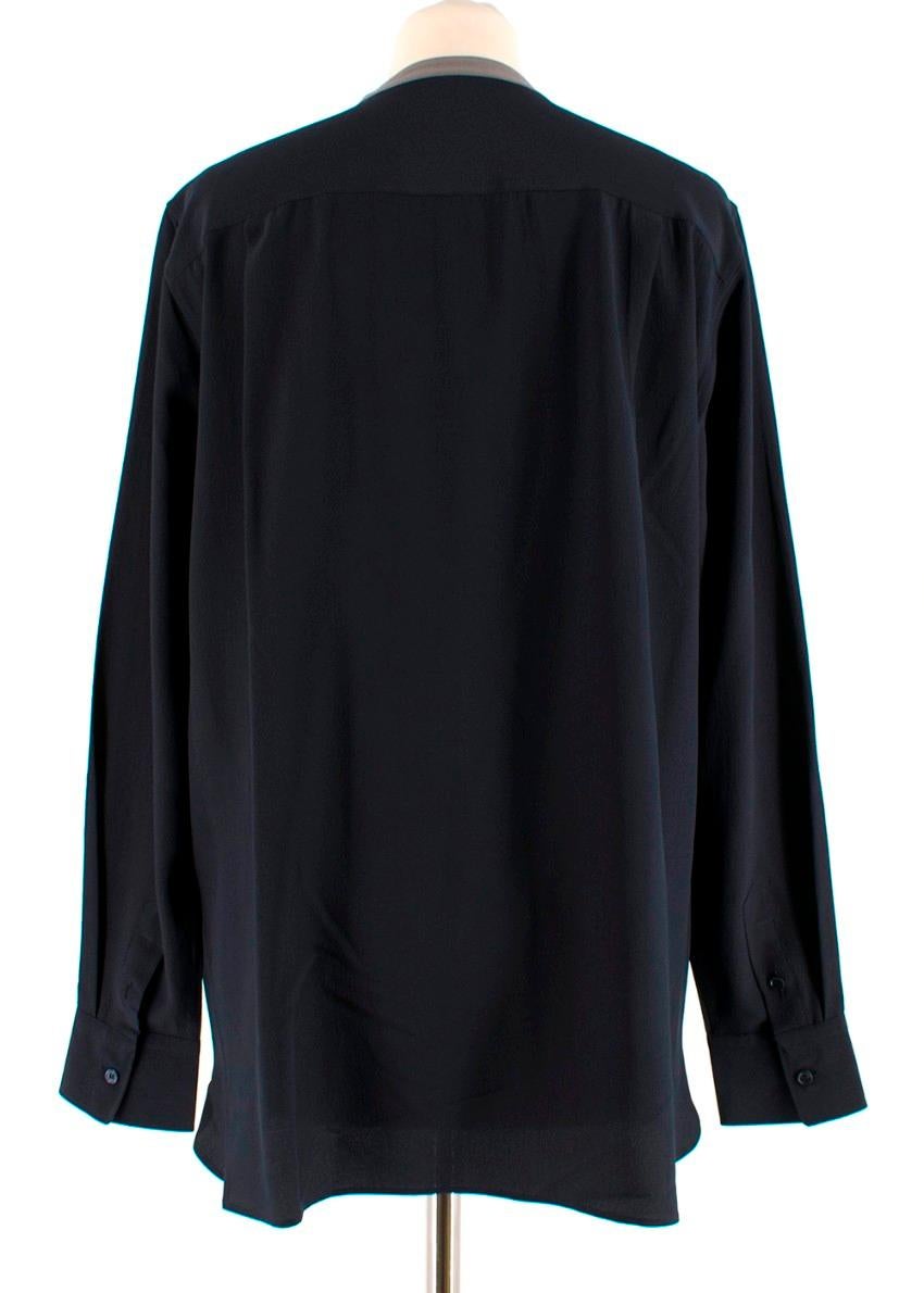 Black Loro Piana Silk long Sleeve Shirt - Size US 10 For Sale