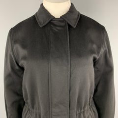 LORO PIANA Size 12 Black Cashmere STORM SYSTEM Drawstring Jacket