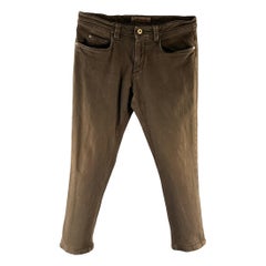 LORO PIANA Size 34 Brown Heather Cotton Blend Straight Casual Pants