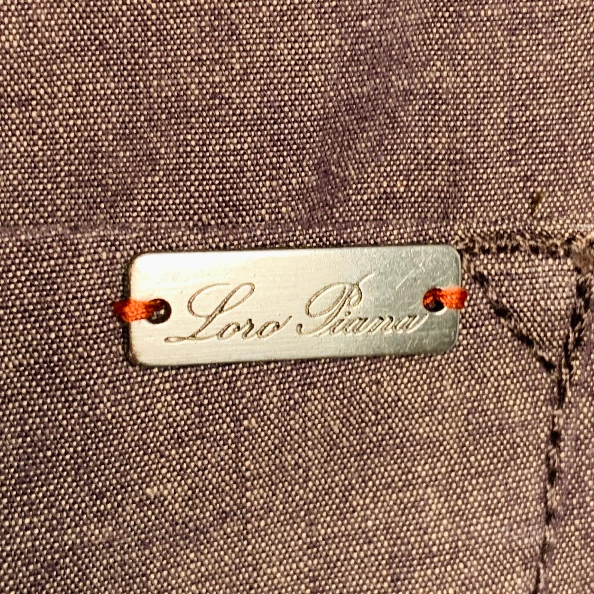 LORO PIANA Size 36 Purple Cotton Button Fly Casual Pants In Excellent Condition In San Francisco, CA