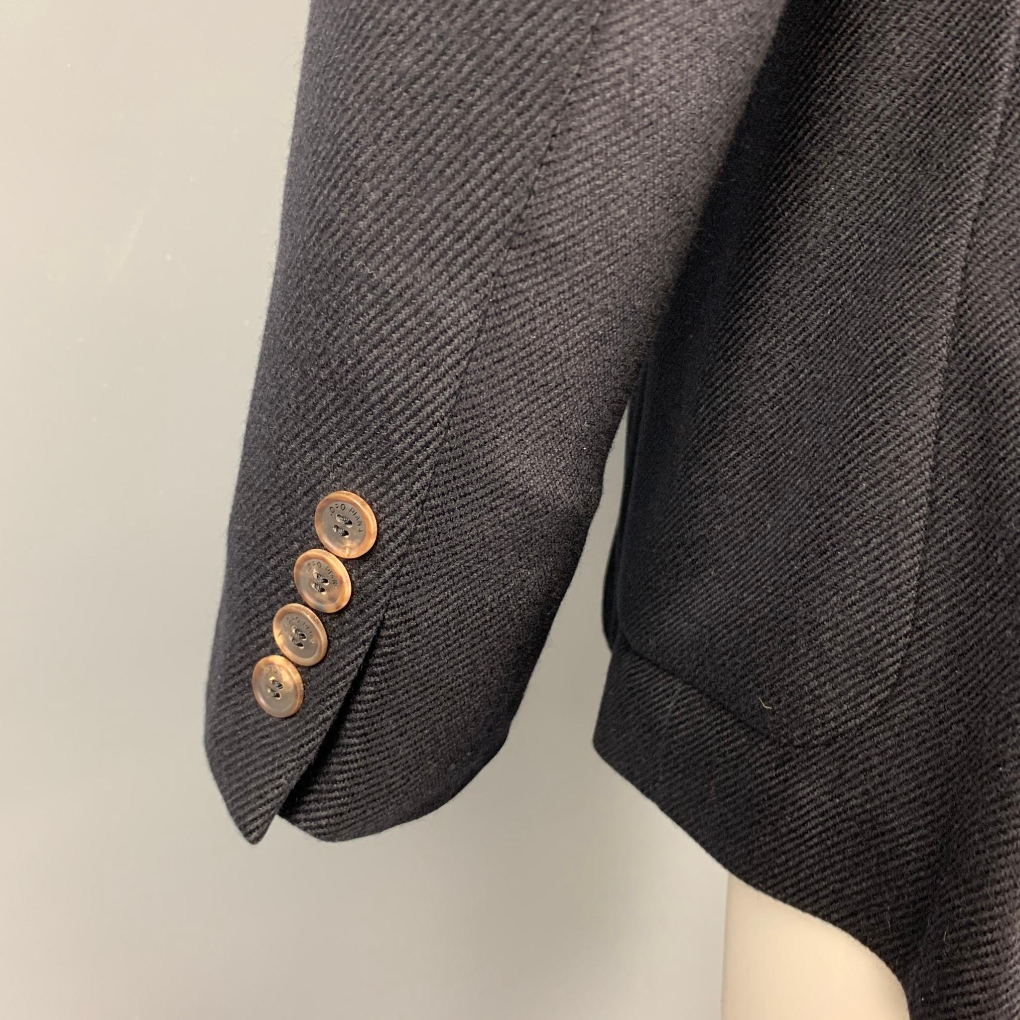 Men's LORO PIANA Size 38 Black Cashmere Notch Lapel Sport Coat