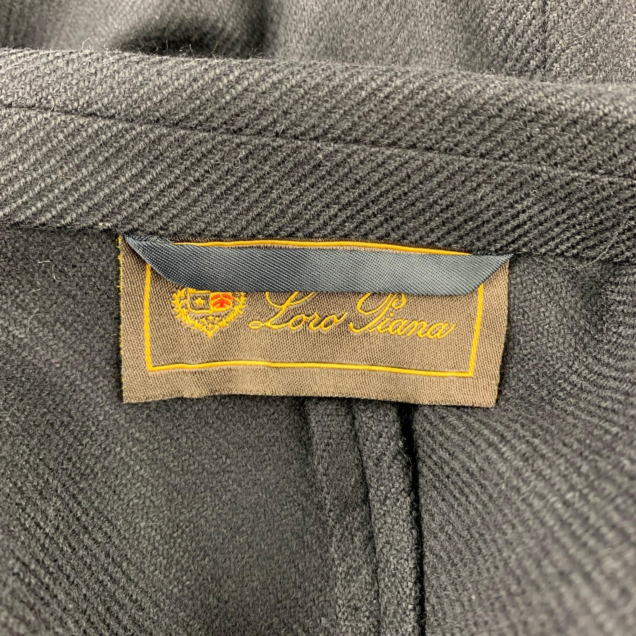 LORO PIANA Size 38 Black Cashmere Notch Lapel Sport Coat 4