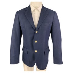 LORO PIANA Size 38 Blue Cashmere Single Breasted Sport Coat