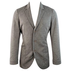 LORO PIANA Size 40 Grey Virgin Wool Single Breasted Notch Lapel Jacket