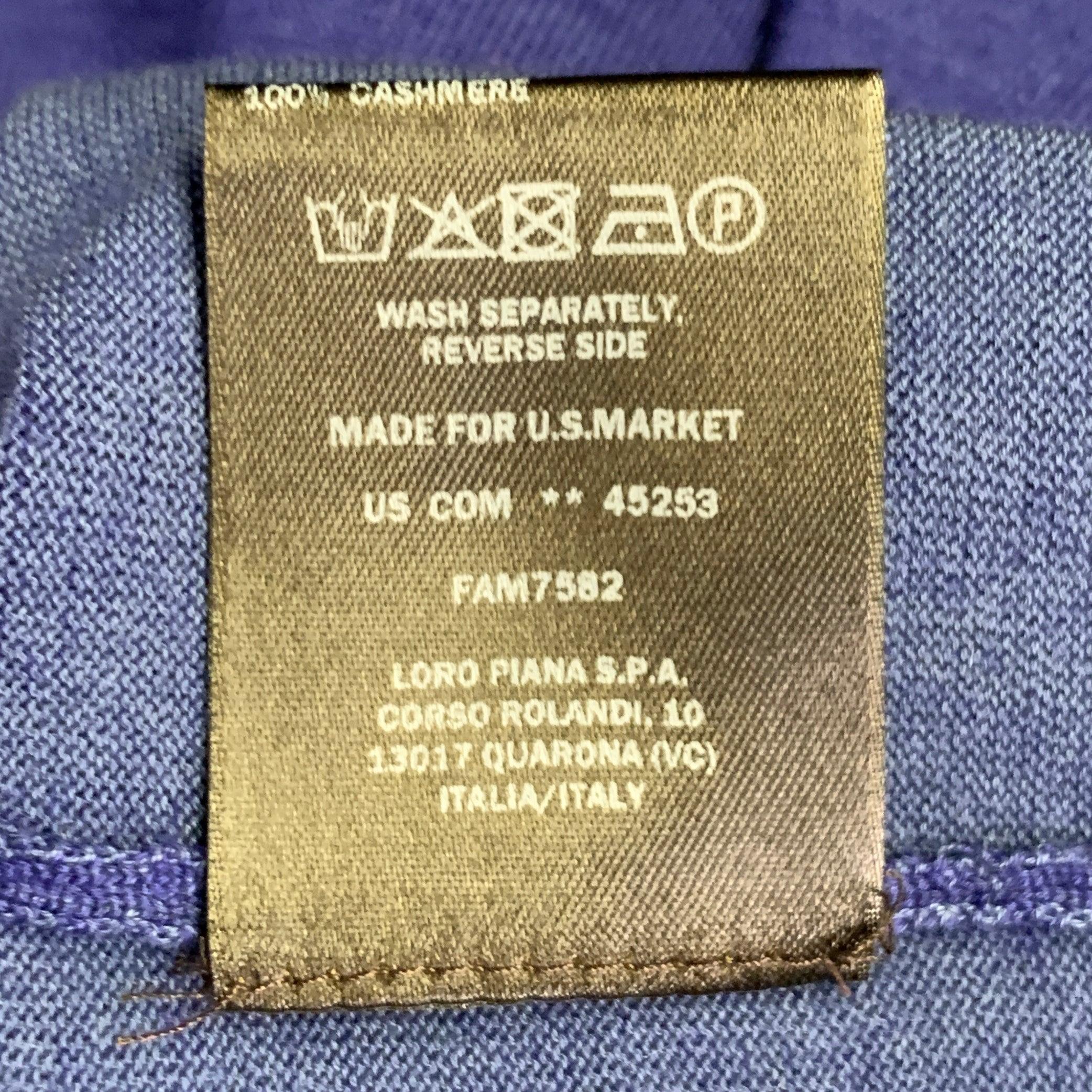 LORO PIANA Size 42 Blue Brown Contrast Trim Silk Cashmere Open Collar Polo For Sale 1