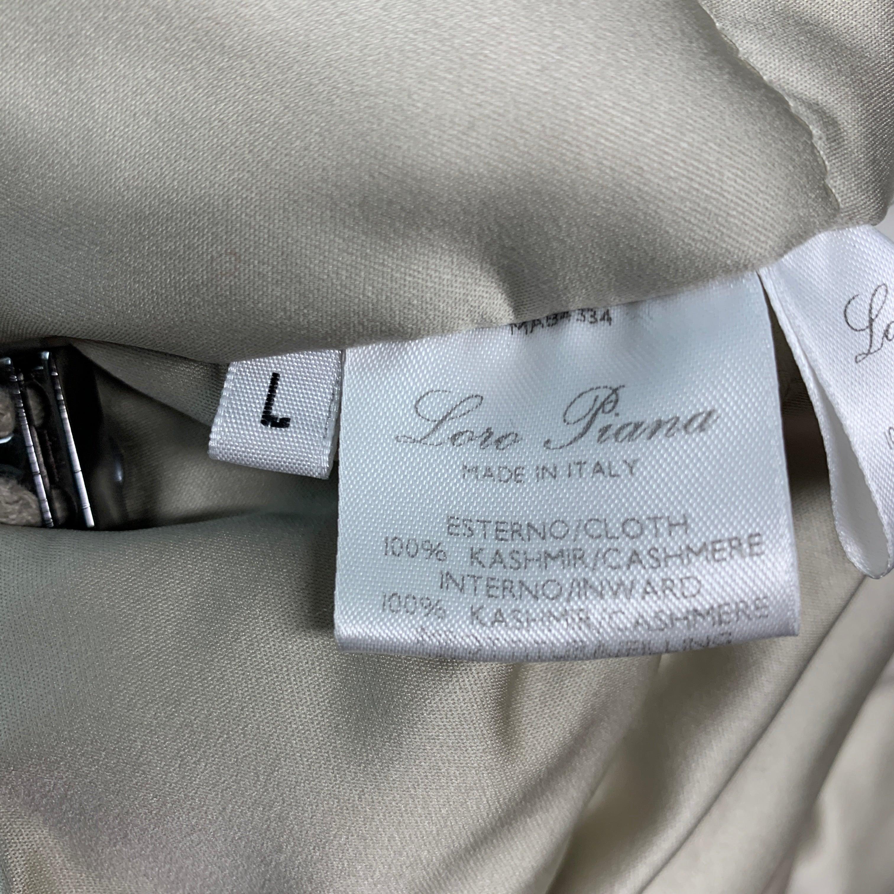 LORO PIANA Size 42 Navy Cashmere Zip & Snaps Jacket For Sale 2