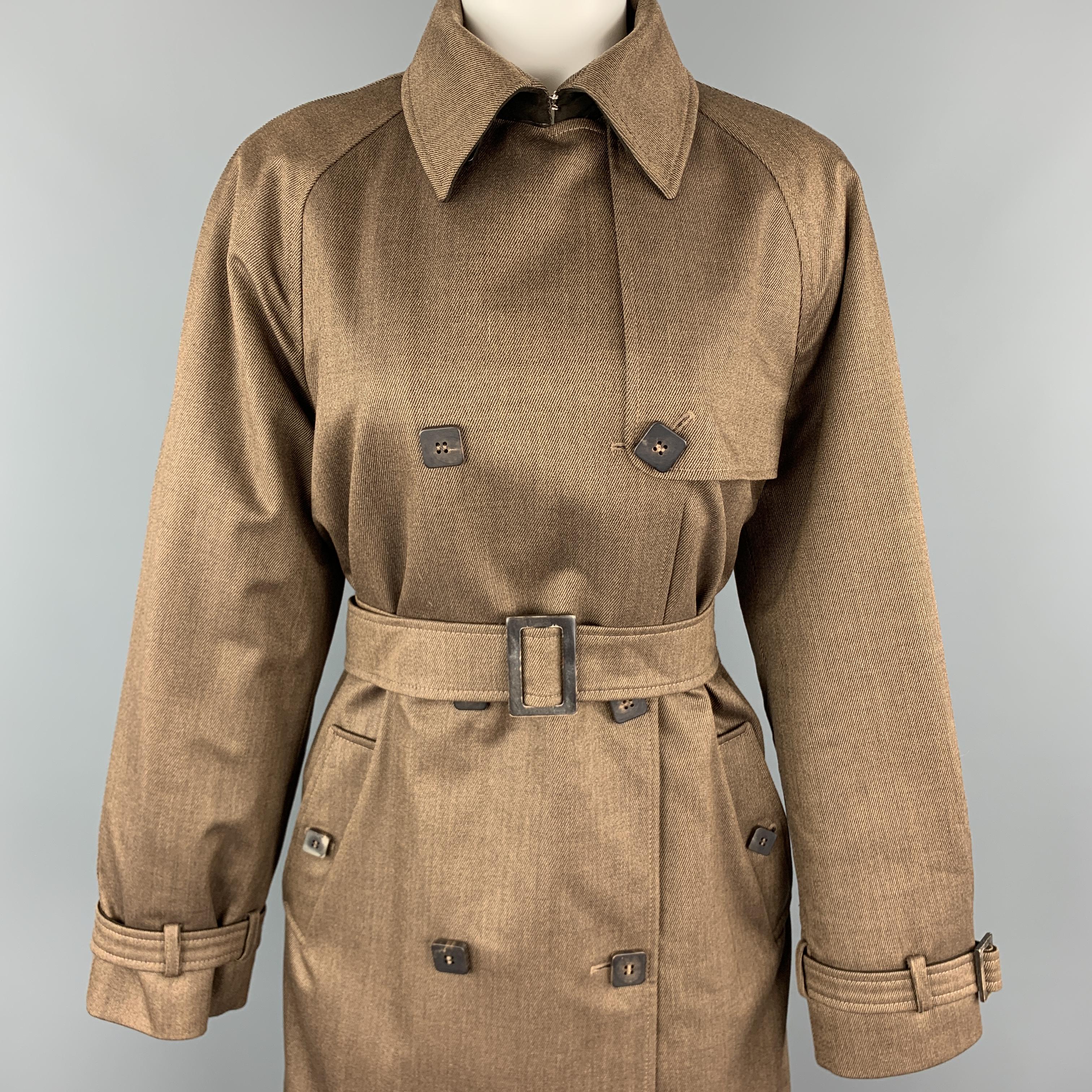 dark brown wool trench coat