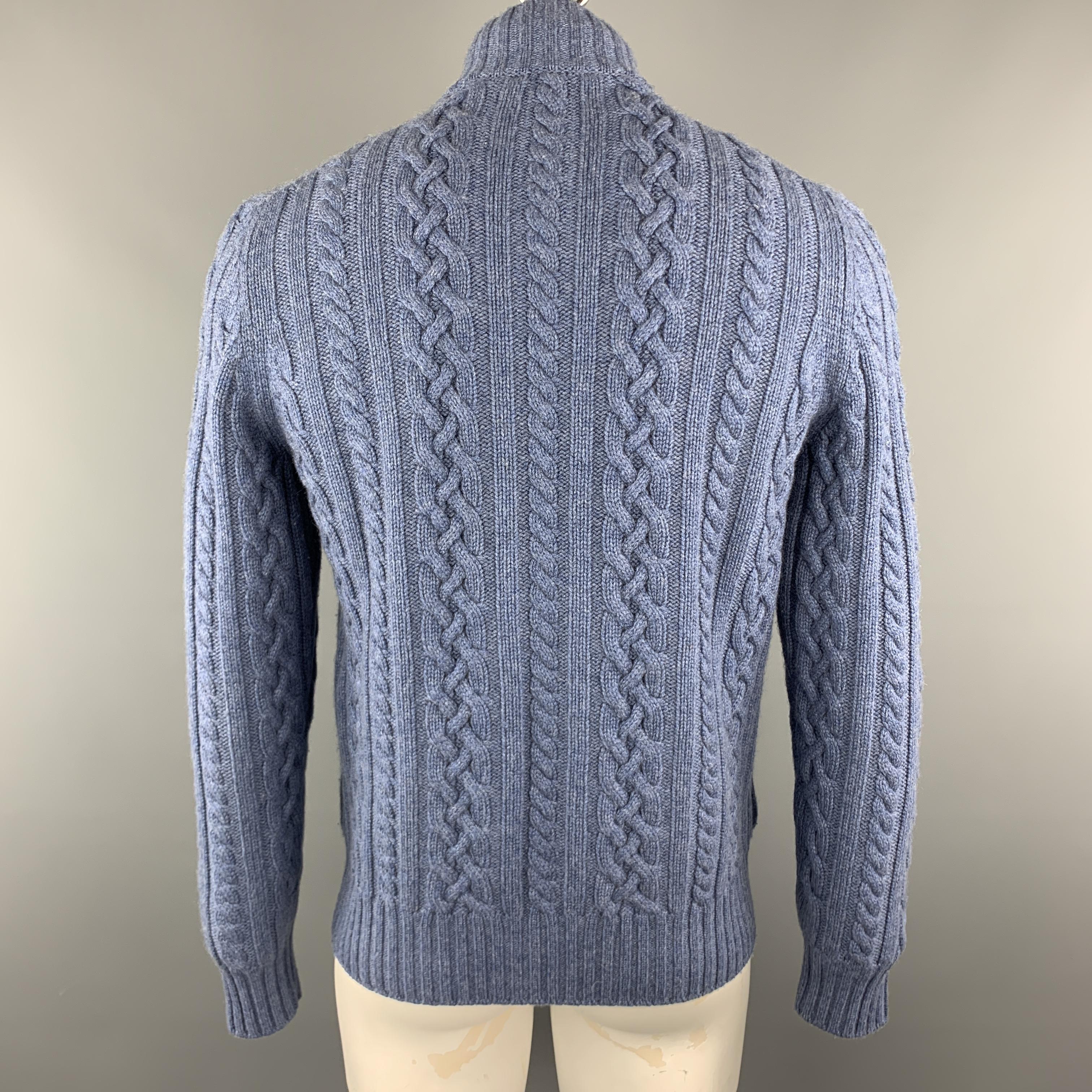 cable knit zip up sweater