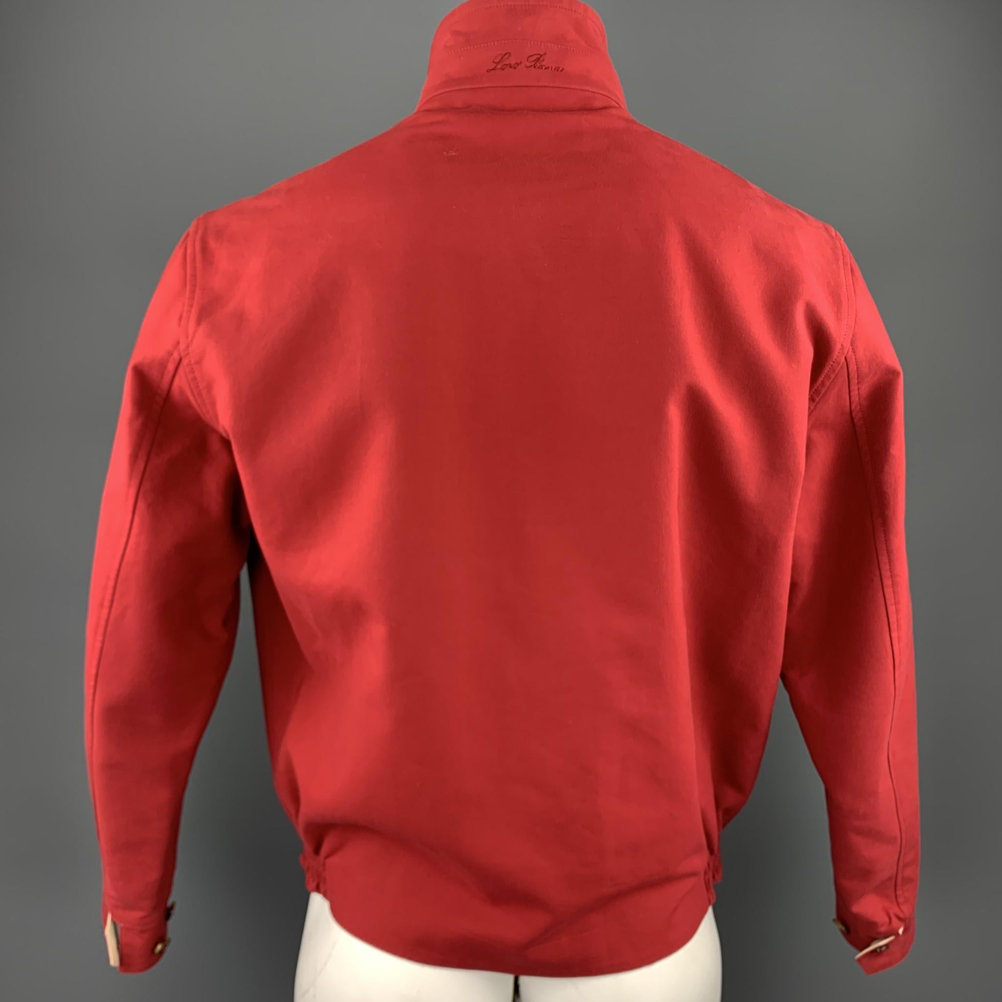 Men's LORO PIANA Size L Red & Beige Cotton Reversible Jacket