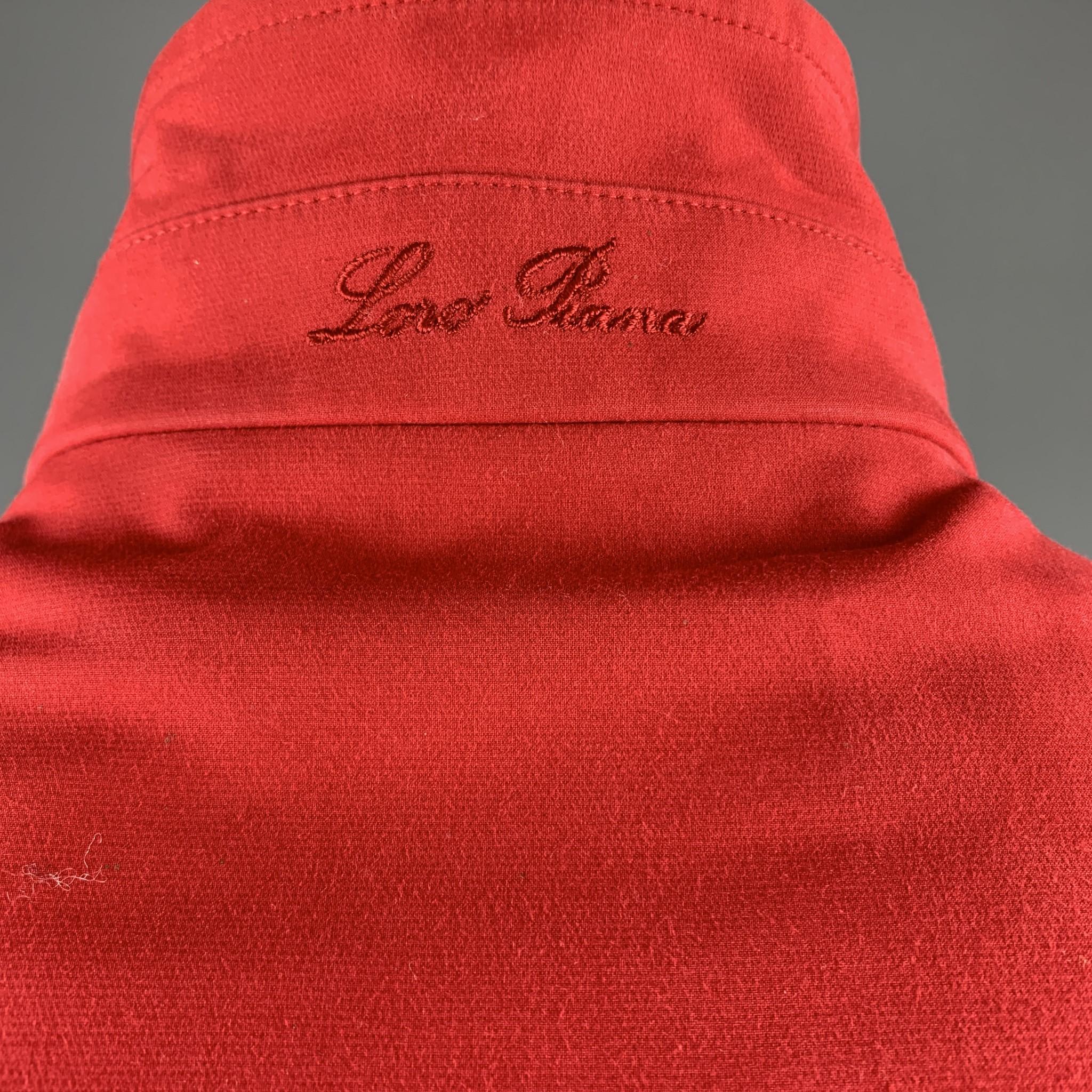 LORO PIANA Size L Red & Beige Cotton Reversible Jacket 1