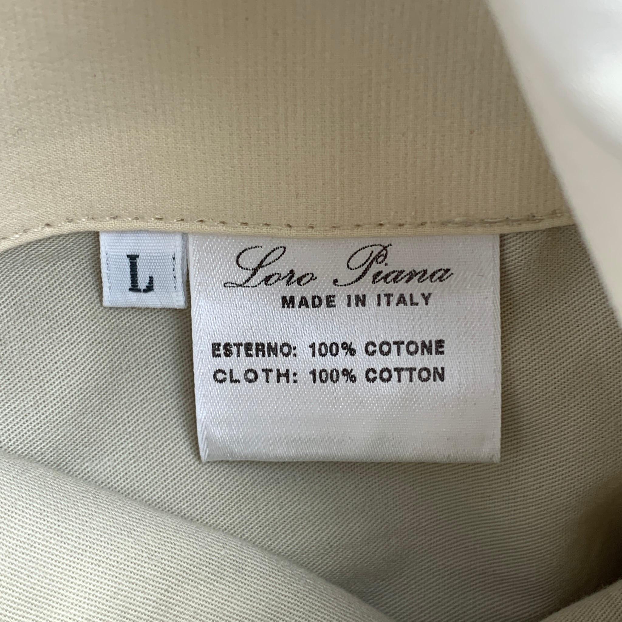 LORO PIANA Size L Red & Beige Cotton Reversible Jacket 3