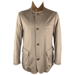 LORO PIANA Size L Taupe Cashmere ROADSTER VILLA D'ESTE Jacket