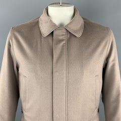 LORO PIANA Size L Taupe Cashmere Zip & Snaps STORM SYSTEM Jacket