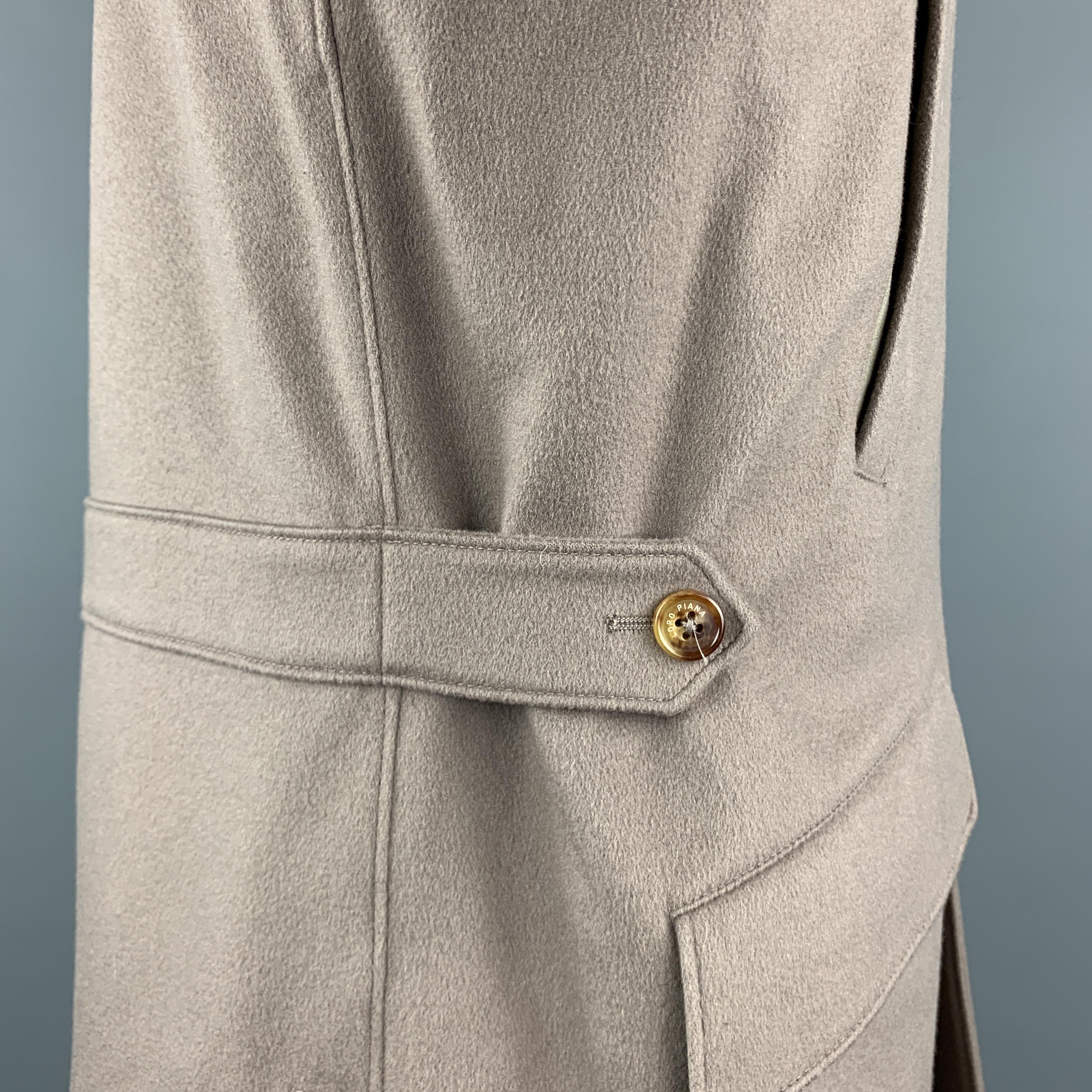 Men's LORO PIANA Size L Taupe Cashmere Zip & Snaps STORM SYSTEM Jacket