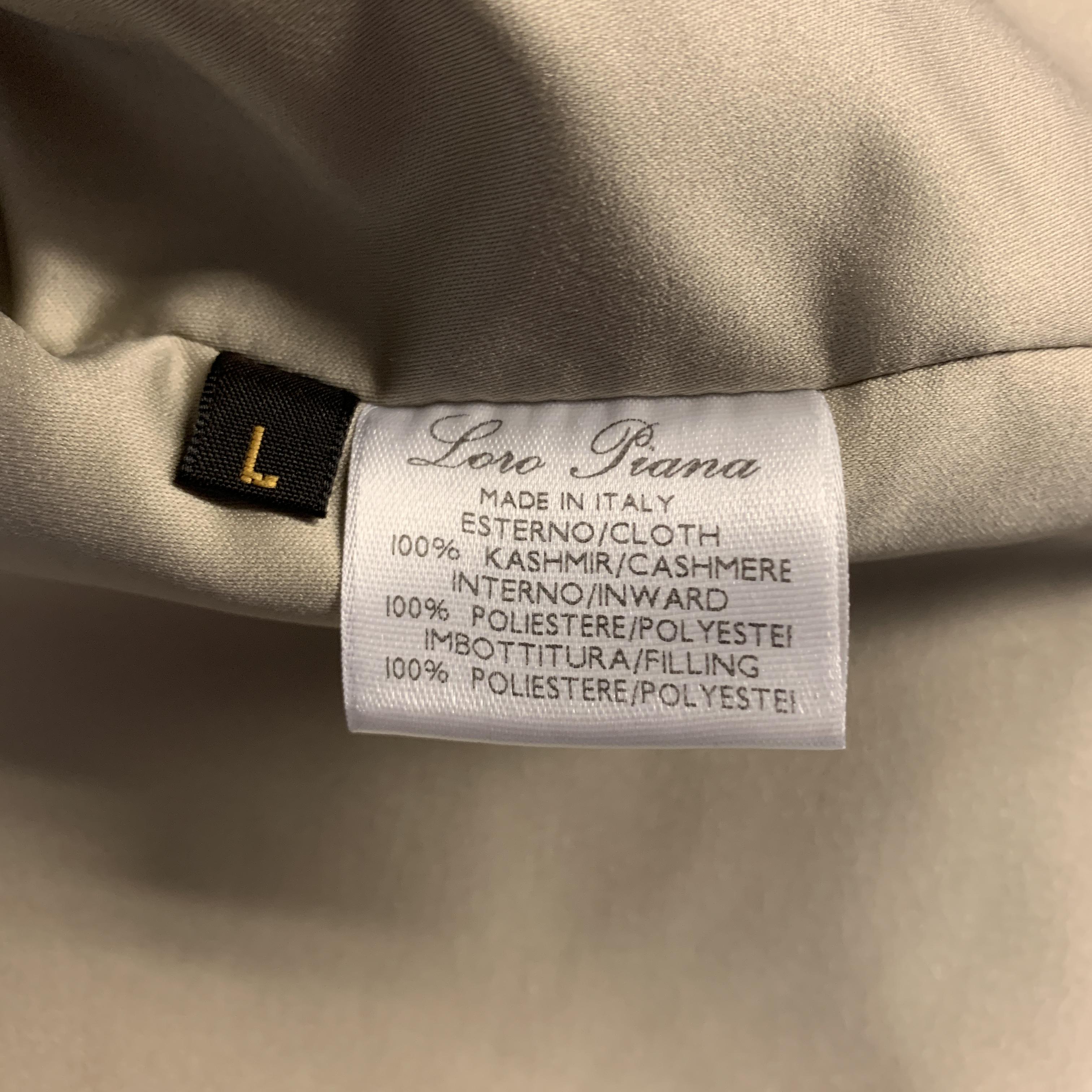 LORO PIANA Size L Taupe Cashmere Zip & Snaps STORM SYSTEM Jacket 1