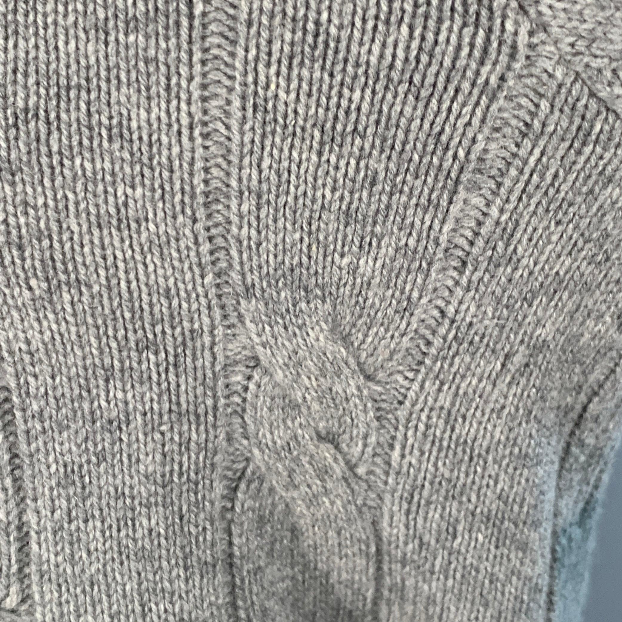 Uomo Loro Piana taglia M Grigio Maglia a girocollo in cashmere Baby Cable Knit in vendita