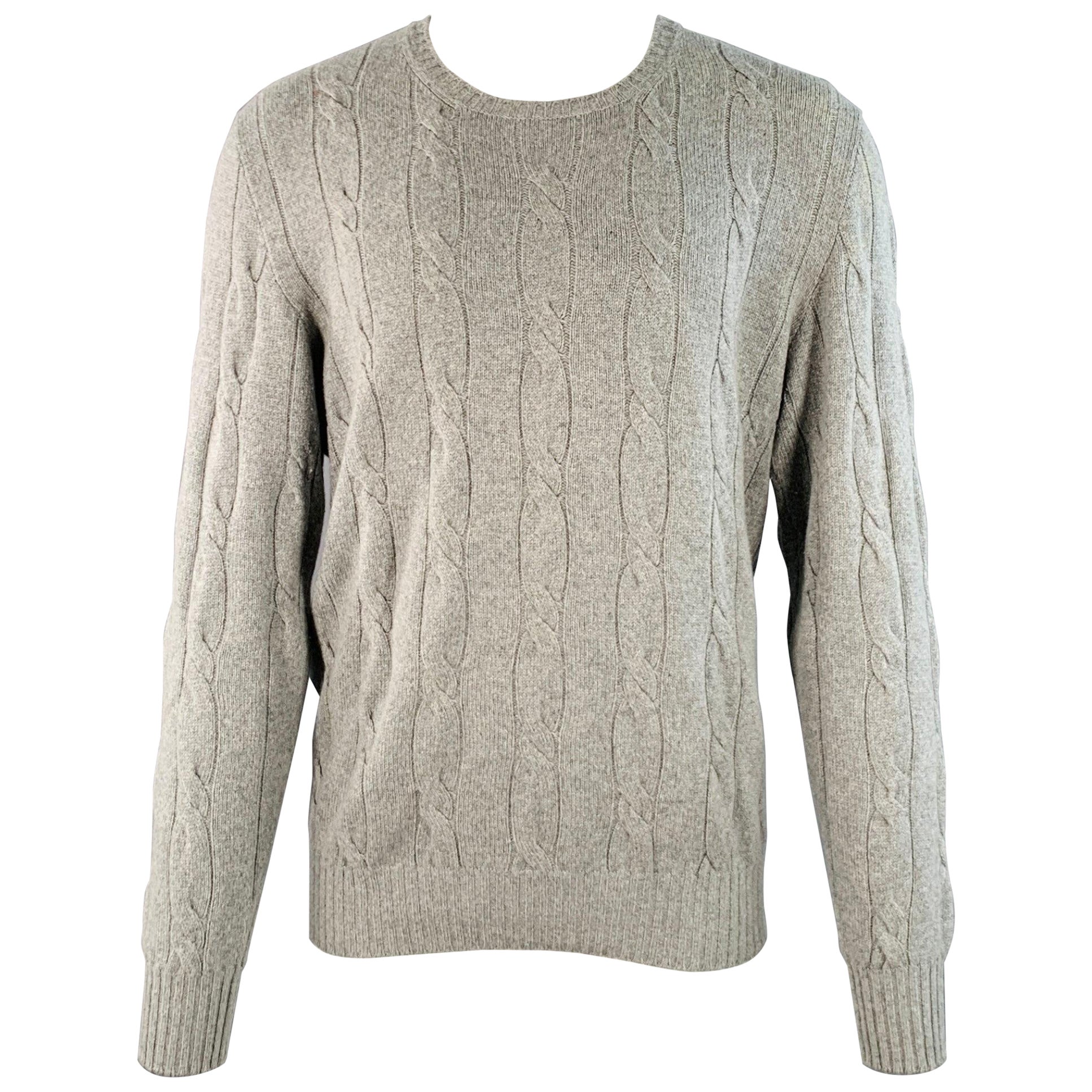 Loro Piana taglia M Grigio Maglia a girocollo in cashmere Baby Cable Knit in vendita
