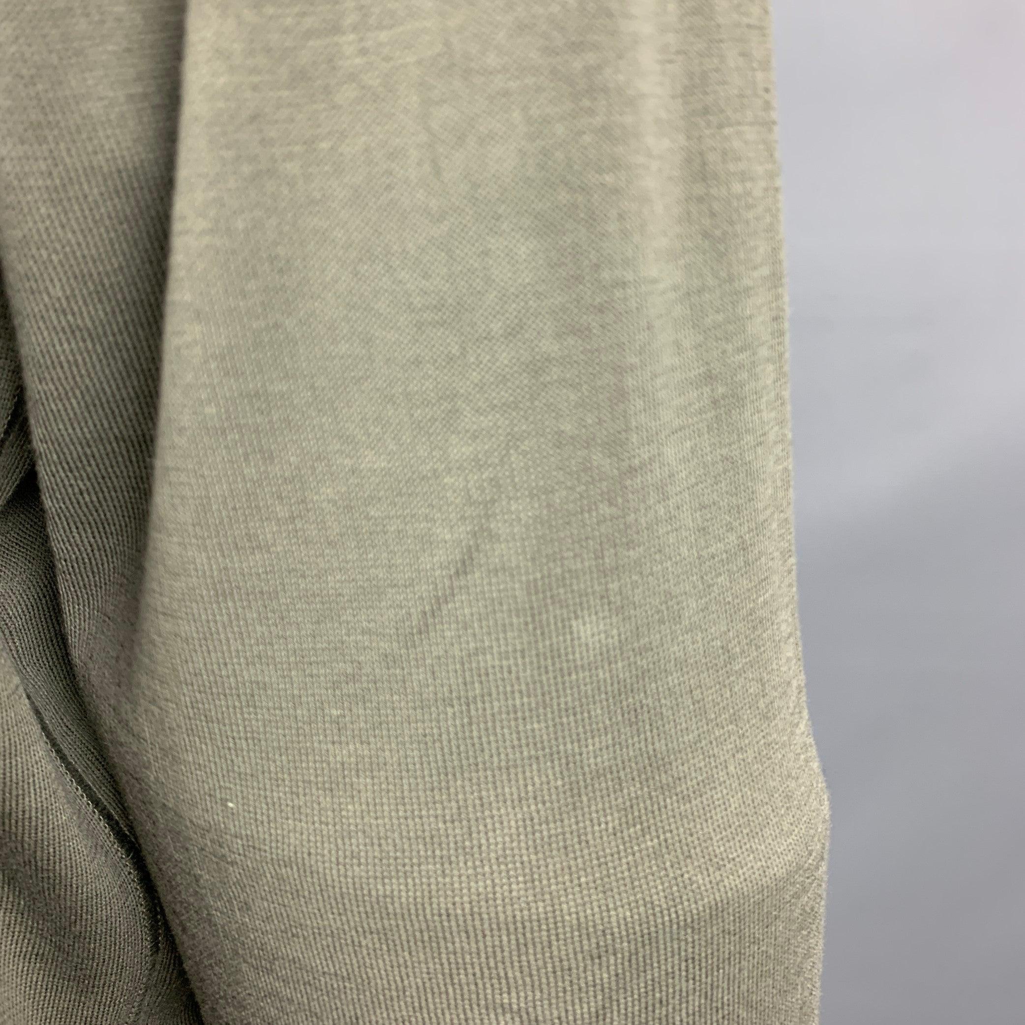 LORO PIANA Size M Olive Green Knit Cotton Zip Up Jacket 2