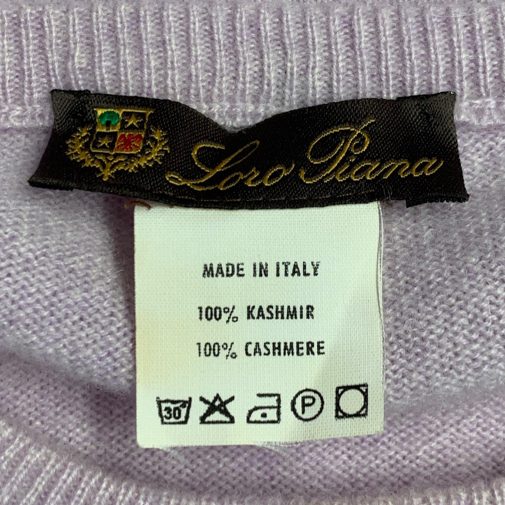 LORO PIANA Größe M Lila Lavendel Kaschmir Pullover mit Rundhalsausschnitt Herren im Angebot