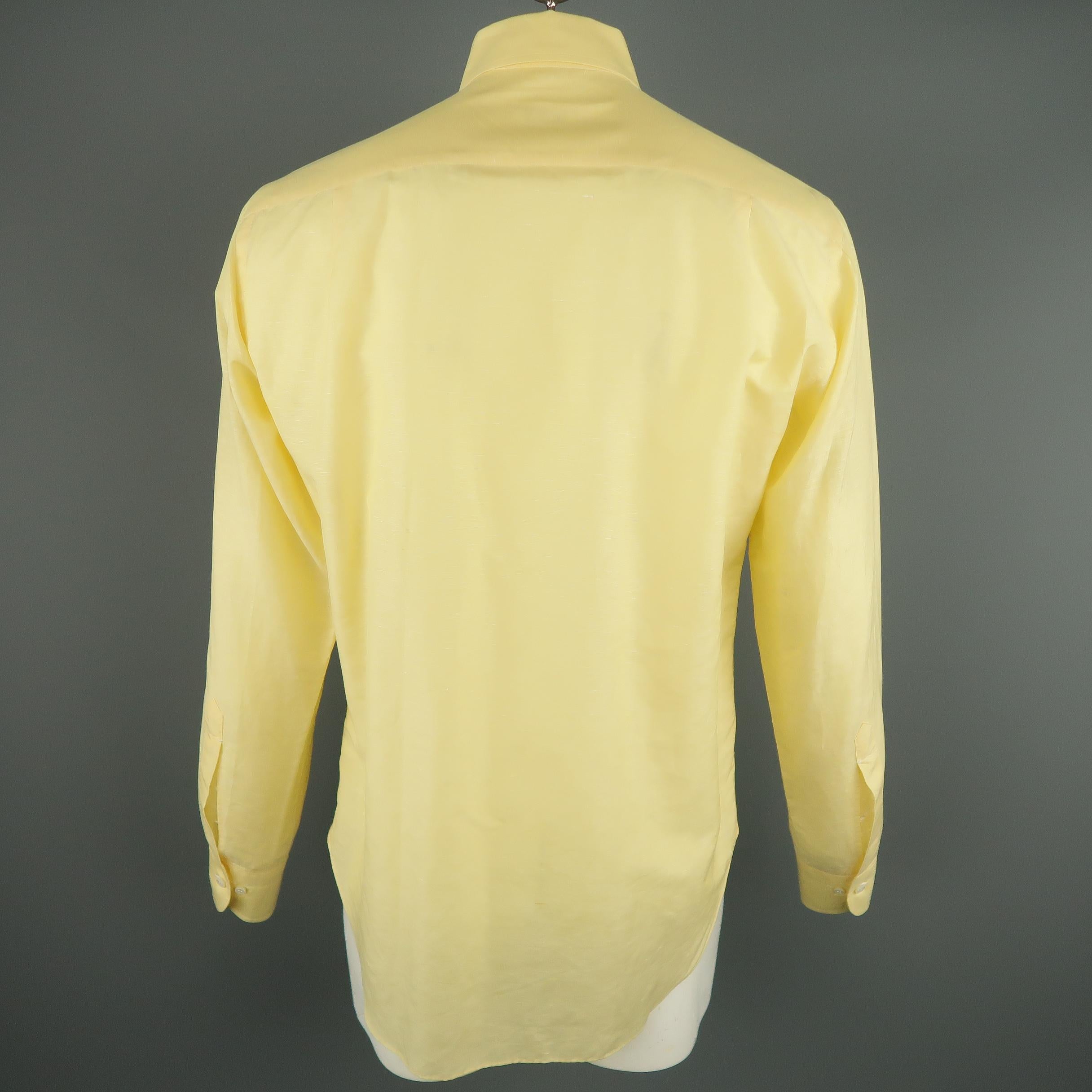 Beige LORO PIANA Size M Yellow Linen / Cotton Long Sleeve Shirt