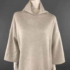 LORO PIANA Size S Hetaher Grey Cashmere Blend High Neck A Line Dress