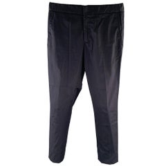 LORO PIANA Size S Navy Solid Cotton Zip Fly Casual Pants