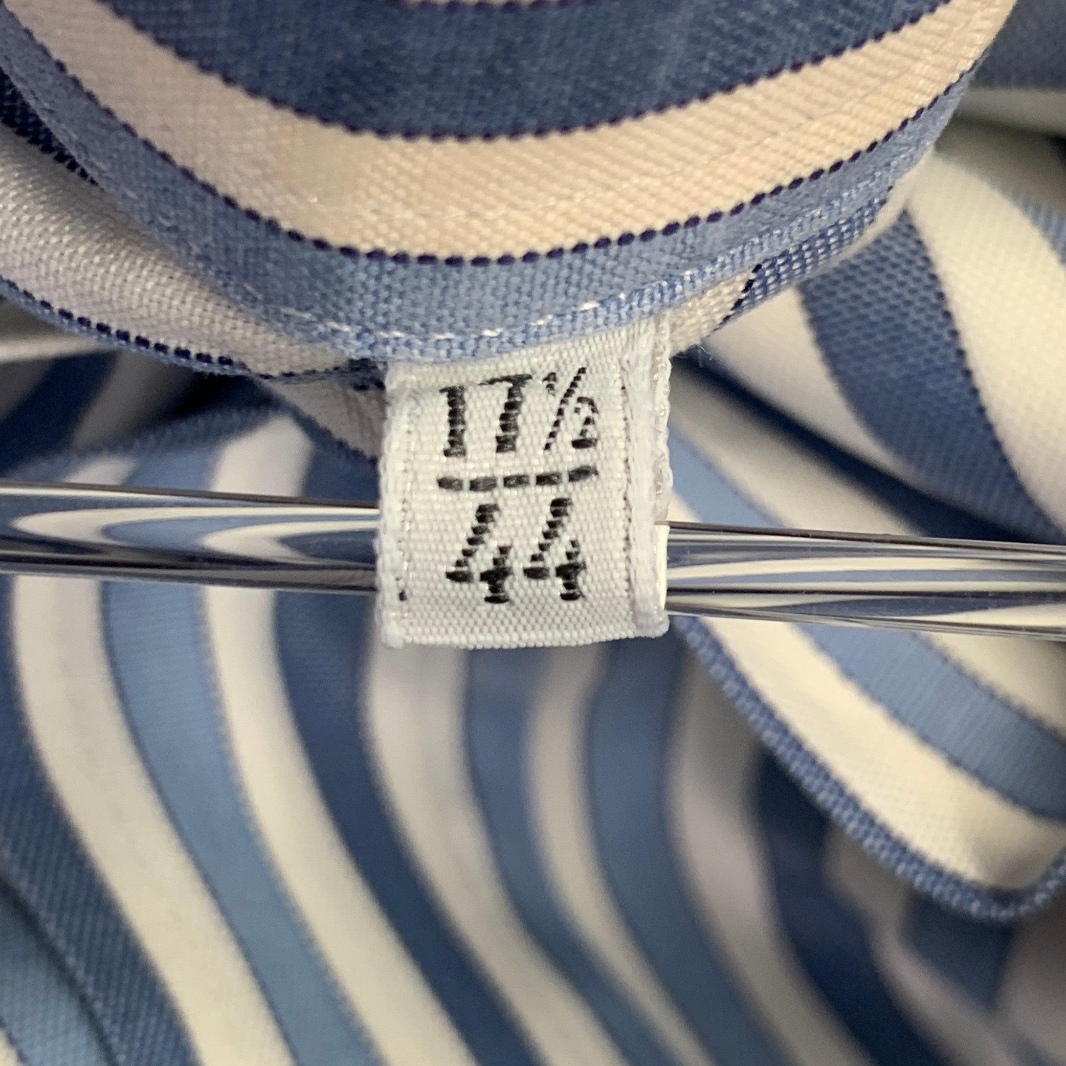 LORO PIANA Größe XL blau weiß gestreift Baumwolle eine Tasche Langarmhemd im Angebot 4