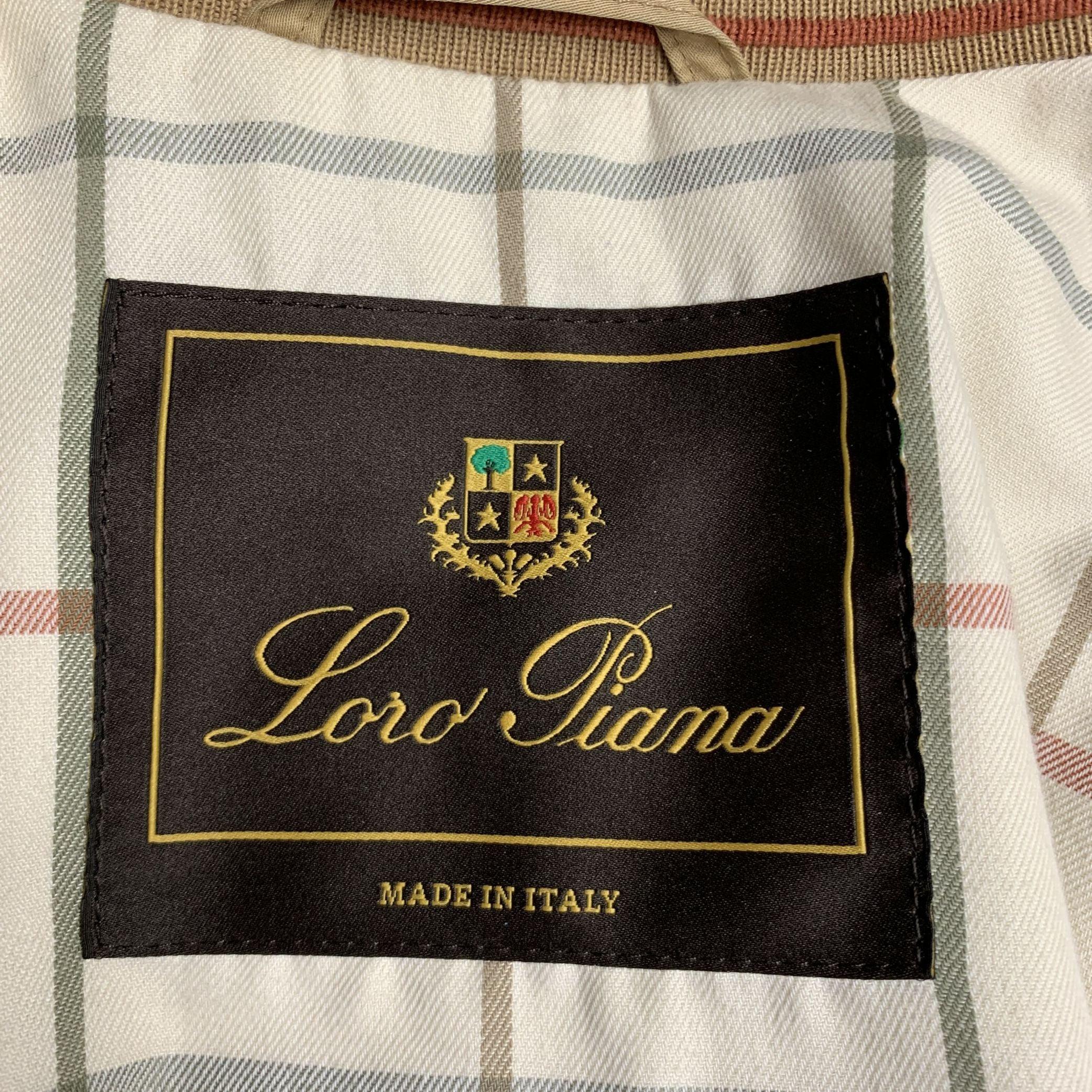 De los hombres LORO PIANA Talla XL Chaqueta caqui de algodón sólido con botones en venta