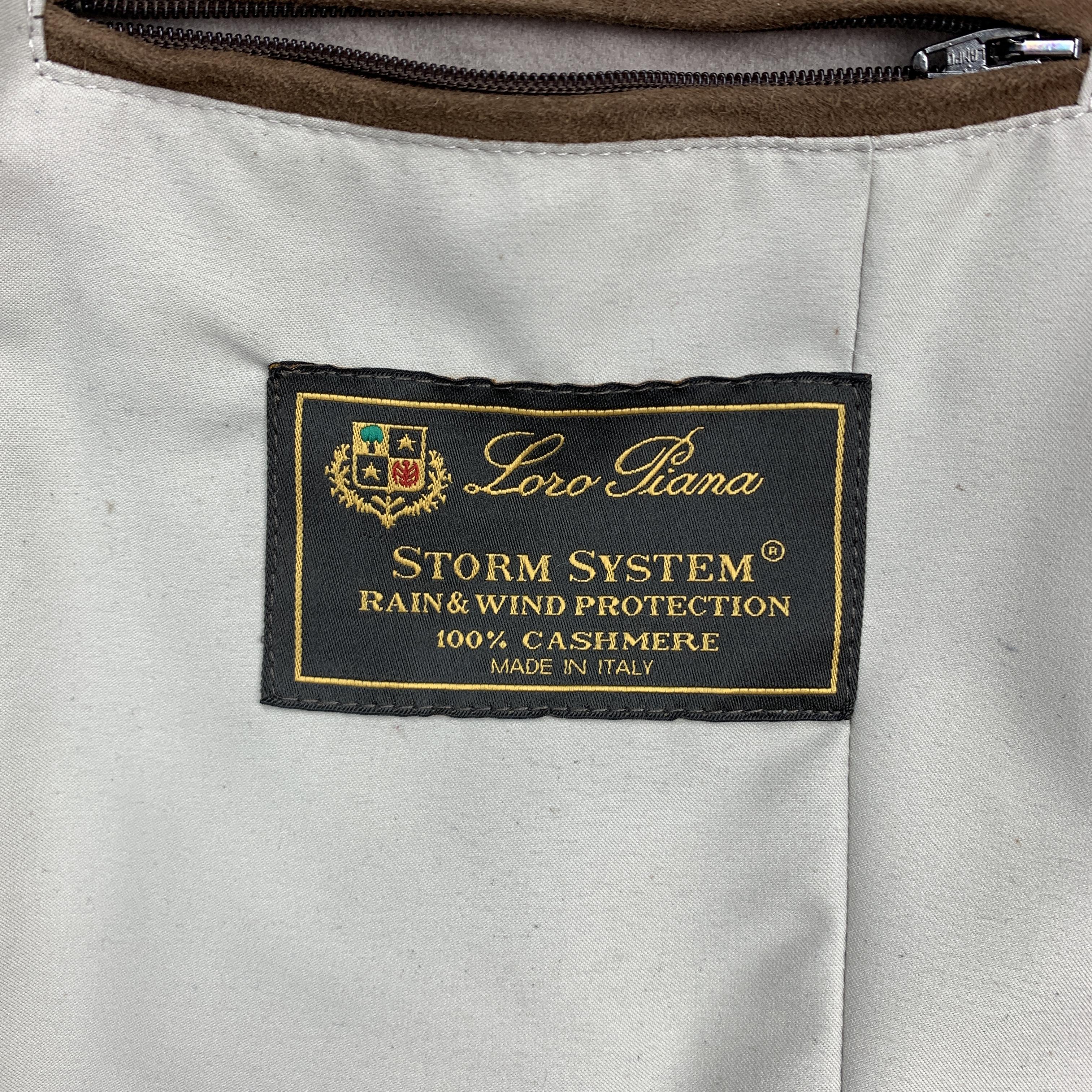 LORO PIANA Size XL Oatmeal Beige Cashmere Zip Up Storm System Vest 1